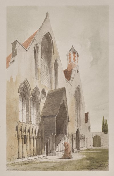 Malebná architektura v Paříži, Gent, Antverpy, Rouen: Hospice des Vieillards, Gent, Belgie od Thomas Shotter Boys