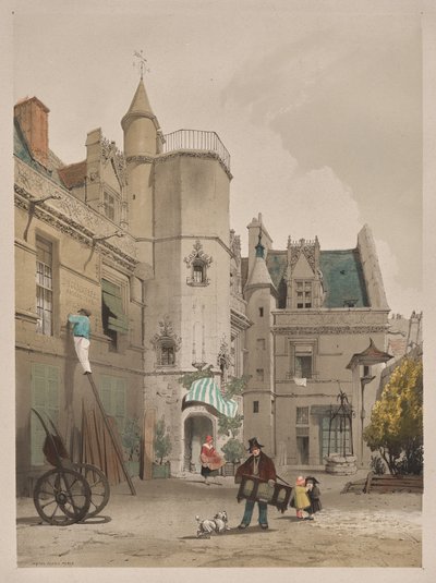 Malebná architektura v Paříži, Gent, Antverpy, Rouen: Hôtel Cluny, Paříž od Thomas Shotter Boys