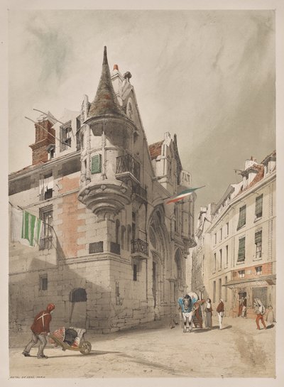 Malebná architektura v Paříži, Gent, Antverpy, Rouen: Hotel de Sens, Paříž od Thomas Shotter Boys