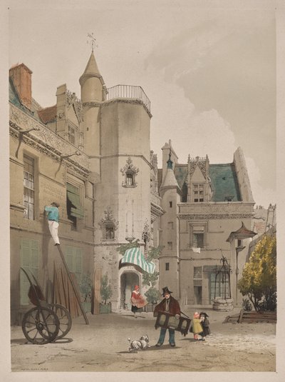 Malebná architektura v Paříži, Gent, Antverpy, Rouen: Hôtel Cluny, Paříž od Thomas Shotter Boys