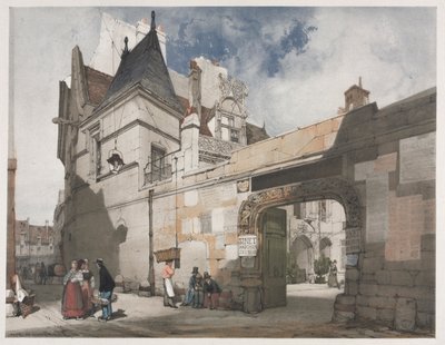 Malebná architektura v Paříži, Gent, Antverpy, Rouen: Hôtel de Cluny, Paříž, 1839. od Thomas Shotter Boys