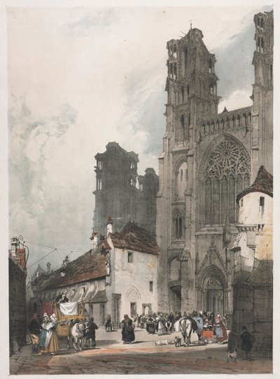 Malebná architektura v Paříži, Gent, Antverpy, Rouen: Laon, Francie, 1839. od Thomas Shotter Boys
