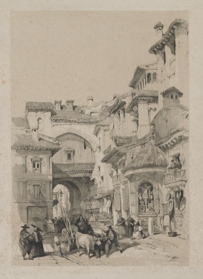 Malebné skici ve Španělsku: Brána Vivarrambla, Granada od Thomas Shotter Boys