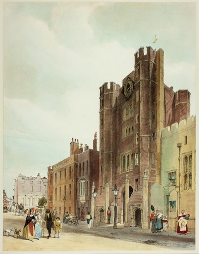 Palác svatého Jakuba, deska deset z Original Views of London as It Is od Thomas Shotter Boys