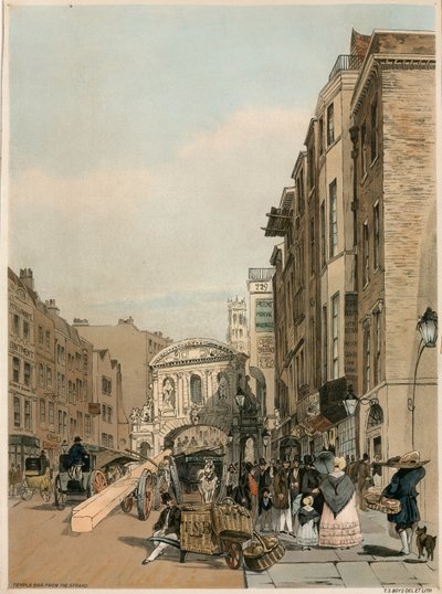 Temple Bar z The Strand v Londýně od Thomas Shotter Boys