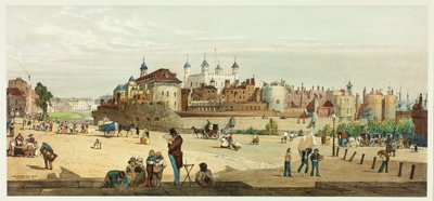 Věž a mincovna z Great Tower Hill, druhá deska z Original Views of London as It Is od Thomas Shotter Boys