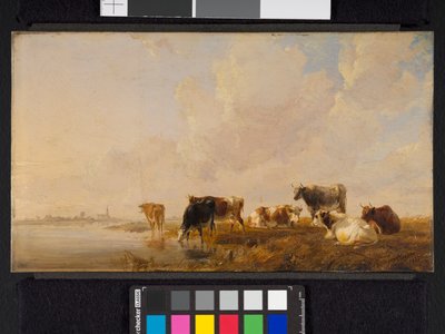 Dobytek u řeky, 1835 od Thomas Sidney Cooper