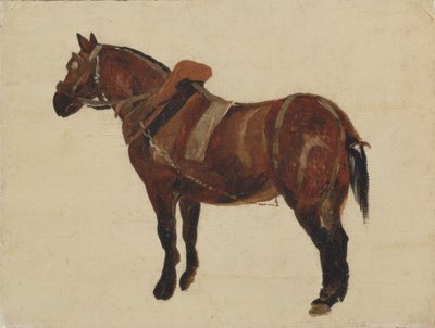 Studie pracujícího koně (olej na plátně) od Thomas Sidney Cooper