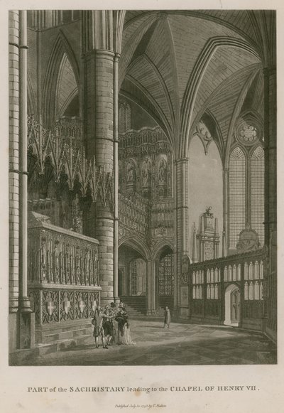 Část sachristie vedoucí ke kapli krále Jindřicha VII., Westminster Abbey, Londýn od Thomas Snr. Malton
