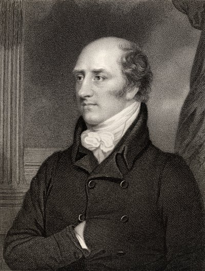 George Canning, předseda vlády, vyryto W. Hollem, z „Národní galerie portrétů, svazek II“, vydáno kolem roku 1835 od Thomas Stewardson