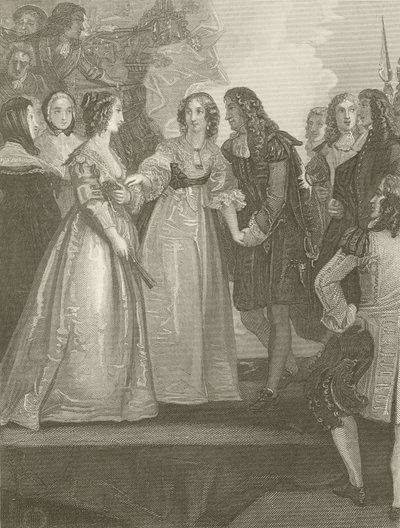 Karel II. přijímá vévodkyni Orleánskou v Doveru od Thomas Stothard