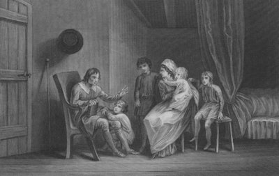 Christian vyjadřuje své obavy své rodině od Thomas Stothard