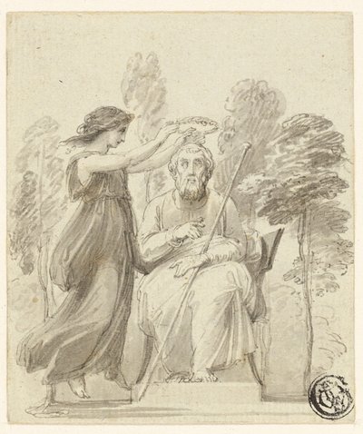 Korunování Homera od Thomas Stothard