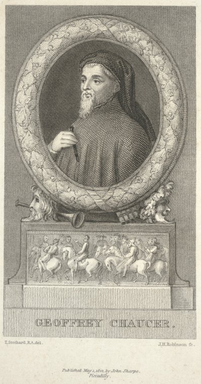 Geoffrey Chaucer, vyryl John Henry Robinson (1796-1871) od Thomas Stothard