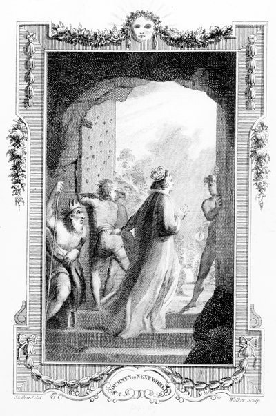 Ilustrace z „Cesta z tohoto světa do dalšího“ od Henryho Fieldinga, vyryla Anthony Walker, 1783 od Thomas Stothard