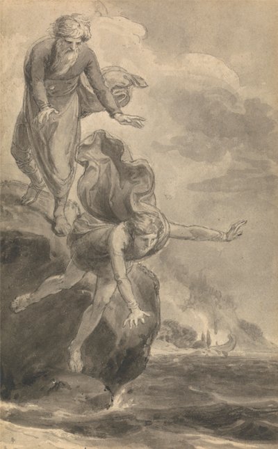 Jedna ze šesti ilustrací k Fenelonově „Dobrodružství Telemachova syna Ulyssese“ od Thomas Stothard
