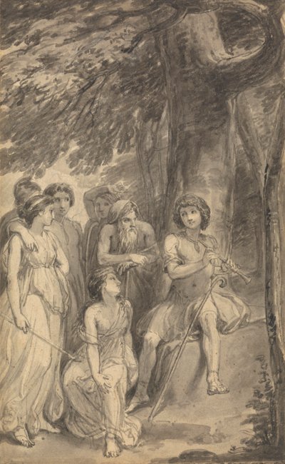 Jedna ze šesti ilustrací k Fenelonově „Dobrodružství Telemachova syna Ulyssese“ od Thomas Stothard