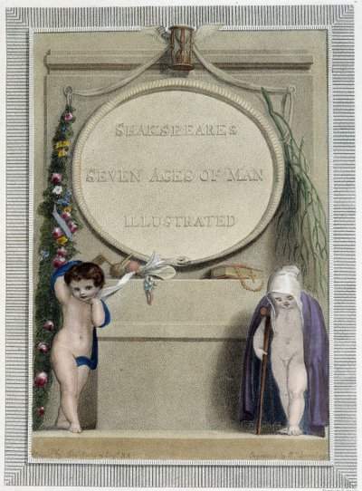 Shakespeare: Sedm věků člověka, frontispis od Thomas Stothard