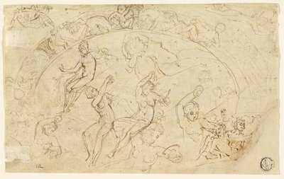 Náčrtky pro stříbrný podnos (recto); Náčrtky vlysů, skupiny žen (verze) od Thomas Stothard