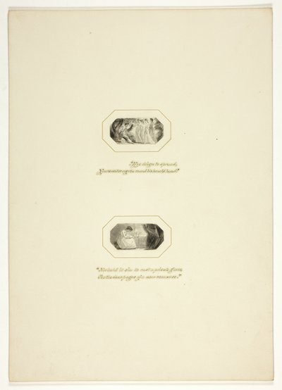 Studie pro desku z The Triumphs of Temper, v 1796 Royal Engagements Pocket Book od Thomas Stothard