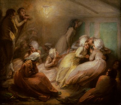 Ztroskotání lodi Halsewell, Indián, asi 1786 (olej na plátně) od Thomas Stothard
