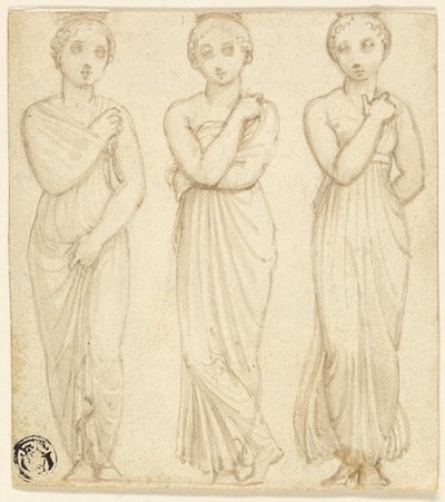 Tři přehozené ženské postavy od Thomas Stothard