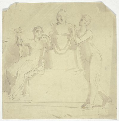 Dvě ženské postavy s poprsím od Thomas Stothard
