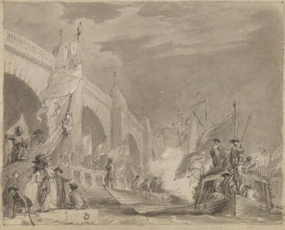 Westminster Bridge a Royal Barge (The Royal Barge a Westminster) od Thomas Stothard