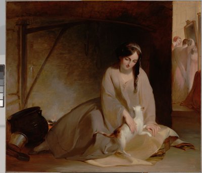 Popelka u ohně v kuchyni od Thomas Sully