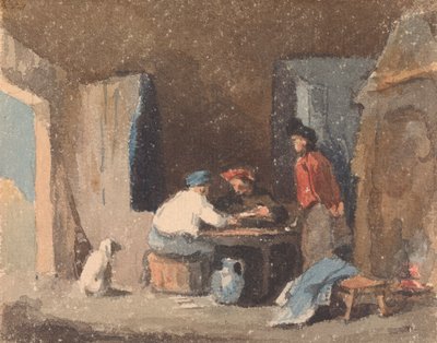 Postavy u stolu uvnitř chalupy od Thomas Sully
