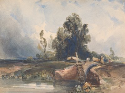 Krajina s kanálem a zámkem; Postavy v zámku od Thomas Sully