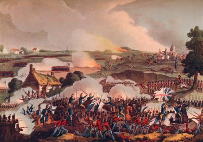 Centrum britské armády v akci v bitvě u Waterloo, 19. století 1909 od Thomas Sutherland