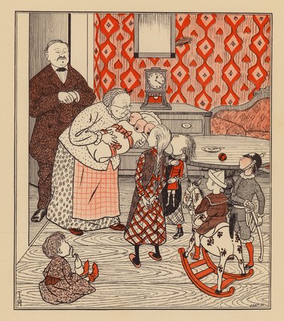 Vzorný manžel (barevná litografie) od Thomas Theodor Heine