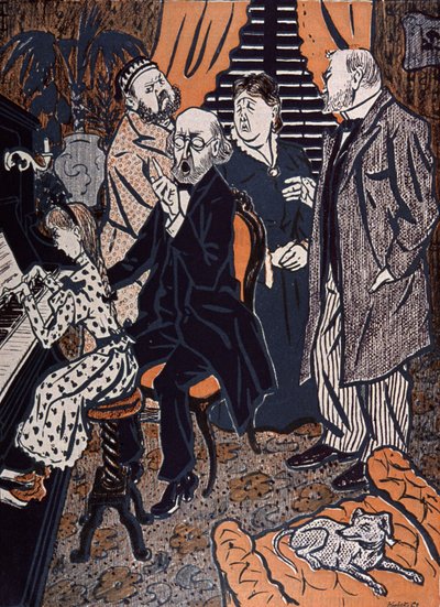 Rodinný koncert na klavír v: Simplicissimus, Německo od Thomas Theodor Heine