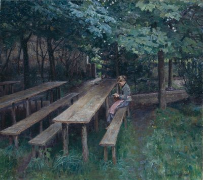 Zahrádka restaurace v Dachau od Thomas Theodor Heine