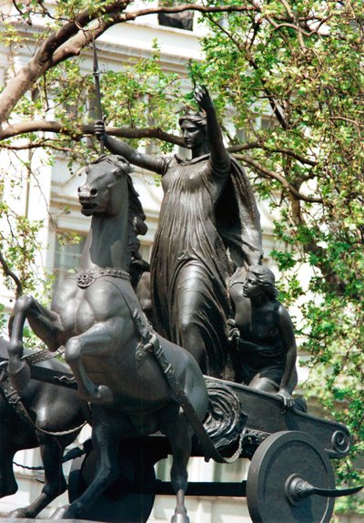 Socha Boudiccy a jejích dcer ve voze, Thames Embankment, Londýn, 19. století od Thomas Thornycroft