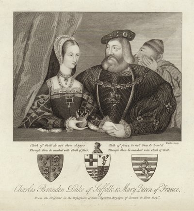 Charles Brandon vévoda ze Suffolku a Marie královna Francie od Thomas Trotter