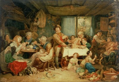 Living off the Fat of the Land, A Country Feast (wc s arabskou gumou na panelu) od Thomas Unwins