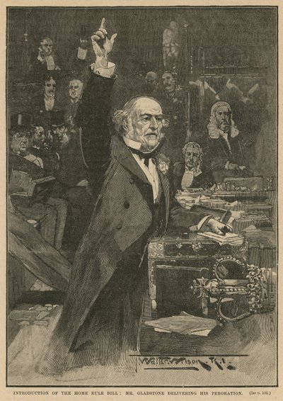 Představení zákona o domově vládě - pan Gladstone přednáší svou peroraci od Thomas Walter Wilson