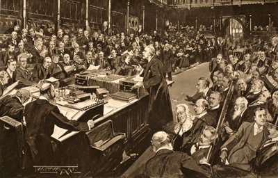 Lords and Commons, kteří obdrželi předběžné prohlášení Jeho Veličenstva, z „The Illustrated London News“, 1902 od Thomas Walter Wilson