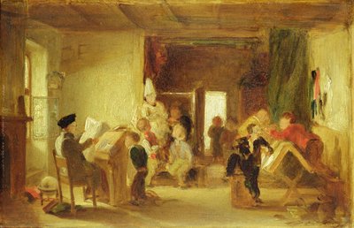 Studie pro „Učebnu“ (olej na panelu) od Thomas Webster
