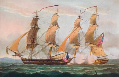 Duel Between Brigs, c1817 od Thomas Whitcombe