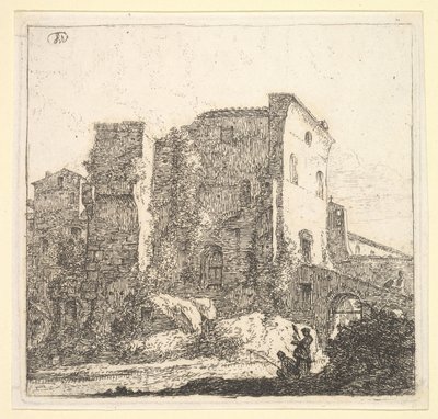 Žena předení a rybář, 17. století. od Thomas Wijck