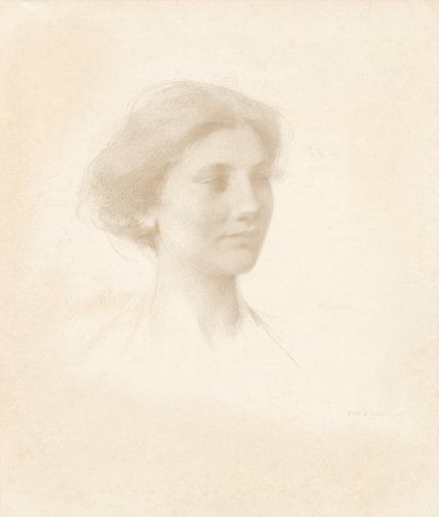 Hlava dívky od Thomas Wilmer Dewing