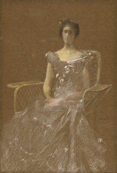 Dáma v ratanovém křesle od Thomas Wilmer Dewing