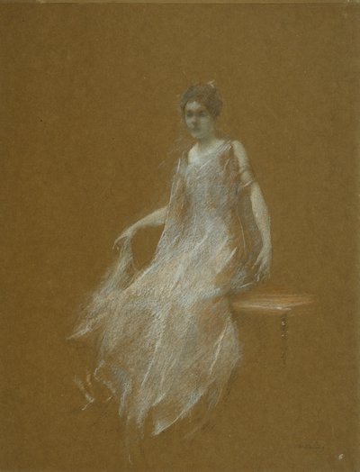 Dáma v bílém od Thomas Wilmer Dewing