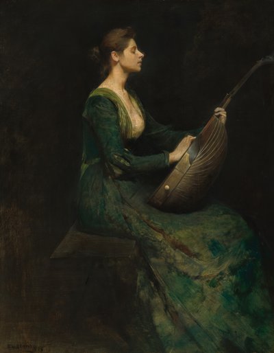 Dáma s loutnou od Thomas Wilmer Dewing