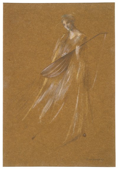 Dame mit Laute od Thomas Wilmer Dewing