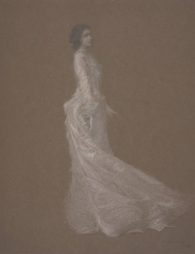 Růžové šaty, kolem roku 1894 od Thomas Wilmer Dewing