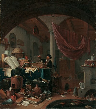 Alchymista ve své pracovně od Thomas Wyck